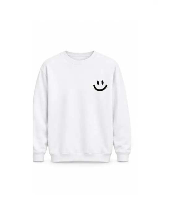 Mezatçı Dayı Emoji Baskılı Uzun Kollu Sweatshirt