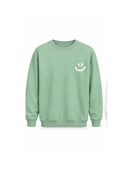 Mezatçı Dayı Emoji Baskılı Uzun Kollu Sweatshirt