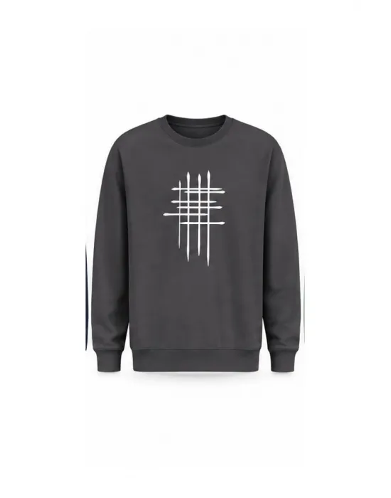 Mezatçı Dayı Çizgi Baskılı Uzun Kollu Sweatshirt