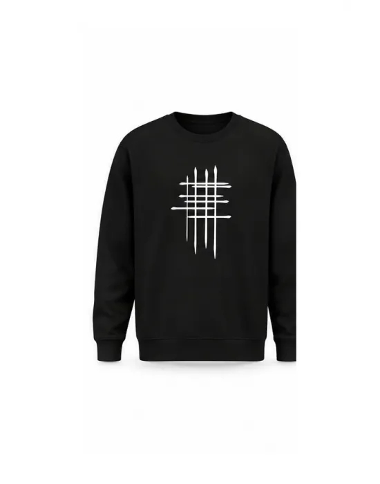 Mezatçı Dayı Çizgi Baskılı Uzun Kollu Sweatshirt