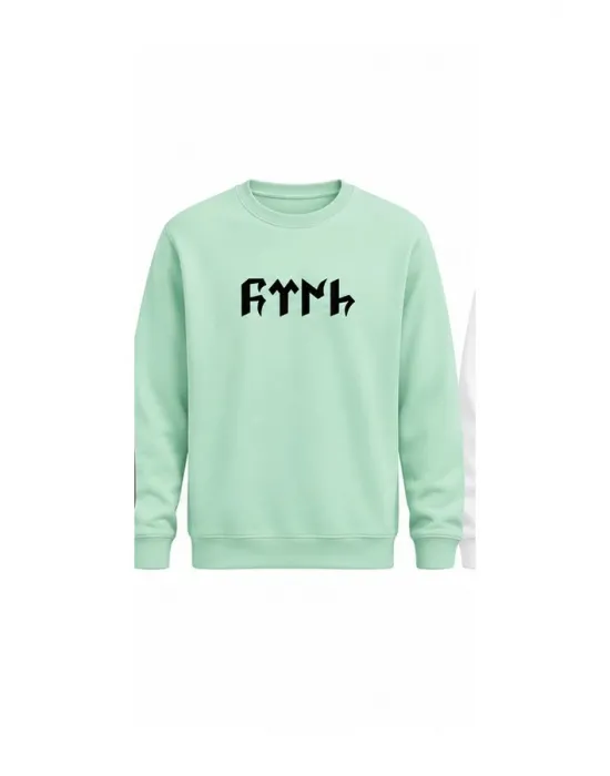 Mezatçı Dayı Göktürk Sembolü Baskılı Uzun Kollu Sweatshirt