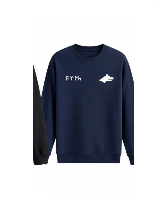 Mezatçı Dayı Göktürk Bozkurt Baskılı Uzun Kollu Sweatshirt