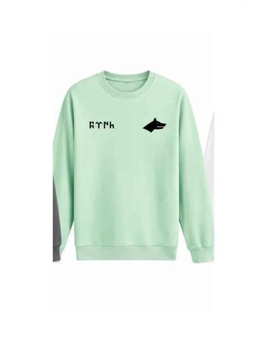 Mezatçı Dayı Göktürk Bozkurt Baskılı Uzun Kollu Sweatshirt