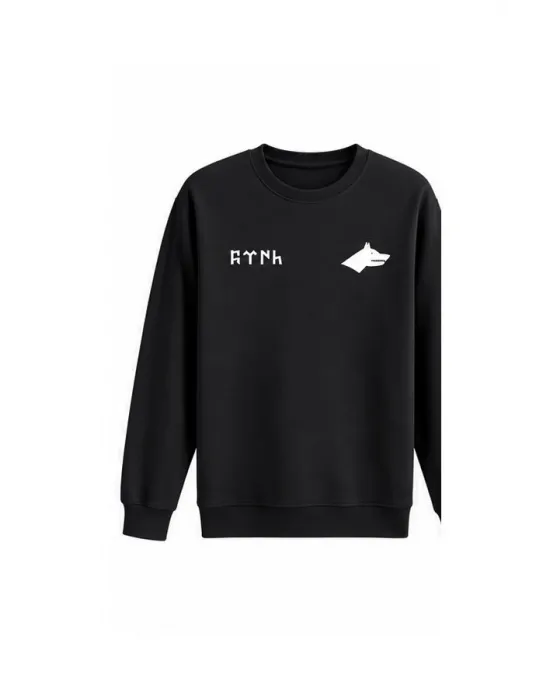 Mezatçı Dayı Göktürk Bozkurt Baskılı Uzun Kollu Sweatshirt