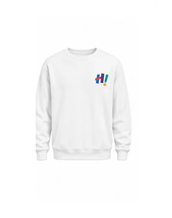 Mezatçı Dayı Hi Sembolü Baskılı Uzun Kollu Sweatshirt
