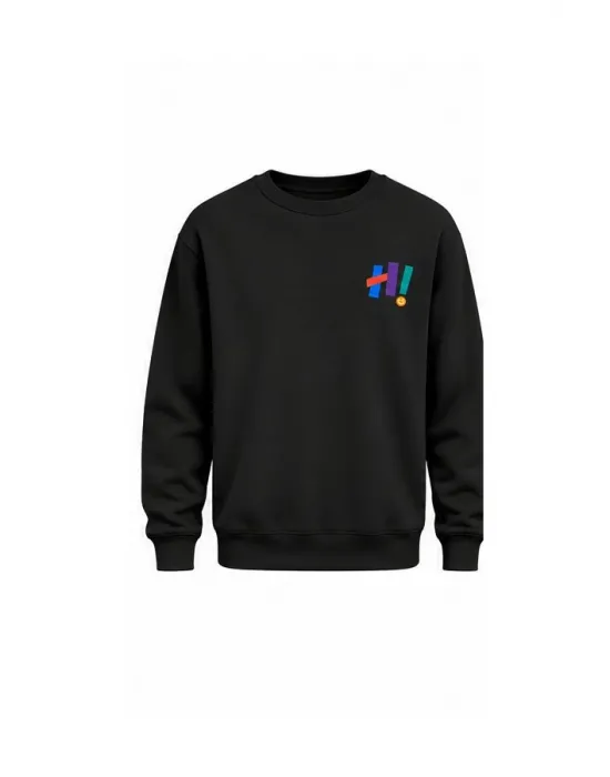 Mezatçı Dayı Hi Sembolü Baskılı Uzun Kollu Sweatshirt