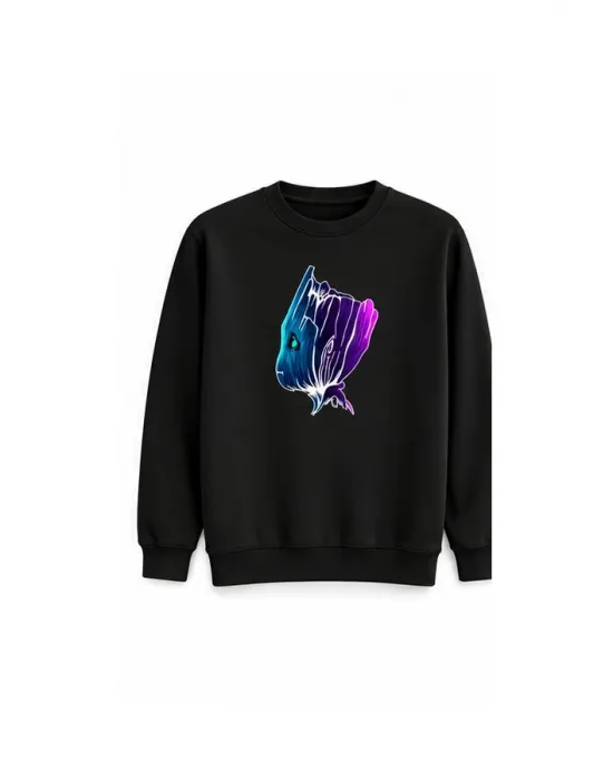 Mezatçı Dayı Ağaç Karakteri Baskılı Uzun Kollu Sweatshirt