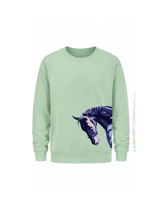 Mezatçı Dayı At Başı Baskılı Uzun Kollu Sweatshirt