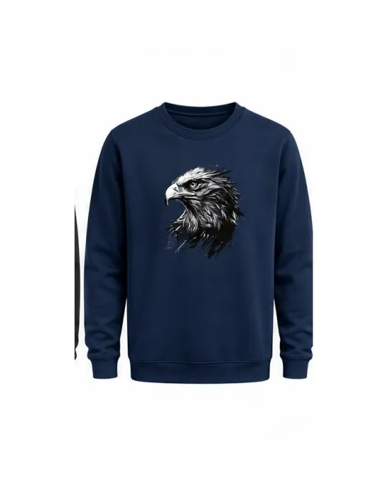 Mezatçı Dayı Kartal Baskılı Uzun Kollu Sweatshirt