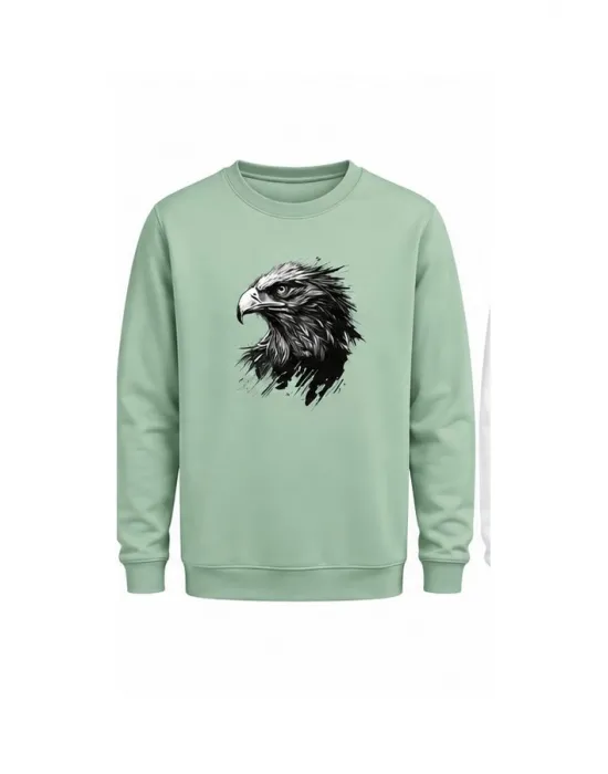 Mezatçı Dayı Kartal Baskılı Uzun Kollu Sweatshirt