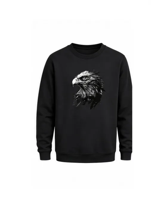 Mezatçı Dayı Kartal Baskılı Uzun Kollu Sweatshirt