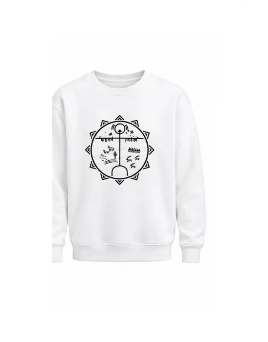 Mezatçı Dayı Kam Davulu Baskılı Uzun Kollu Sweatshirt