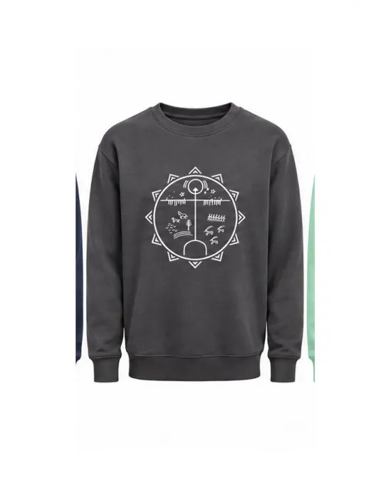 Mezatçı Dayı Kam Davulu Baskılı Uzun Kollu Sweatshirt