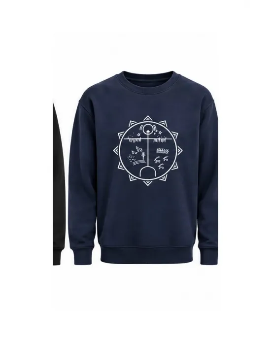 Mezatçı Dayı Kam Davulu Baskılı Uzun Kollu Sweatshirt