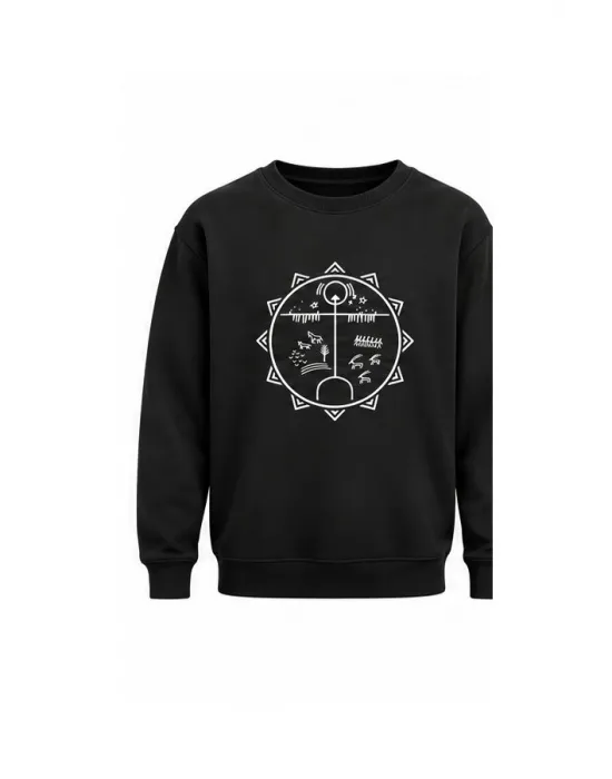 Mezatçı Dayı Kam Davulu Baskılı Uzun Kollu Sweatshirt
