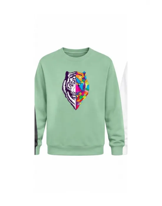 Mezatçı Dayı Kaplan Baskılı Uzun Kollu Sweatshirt