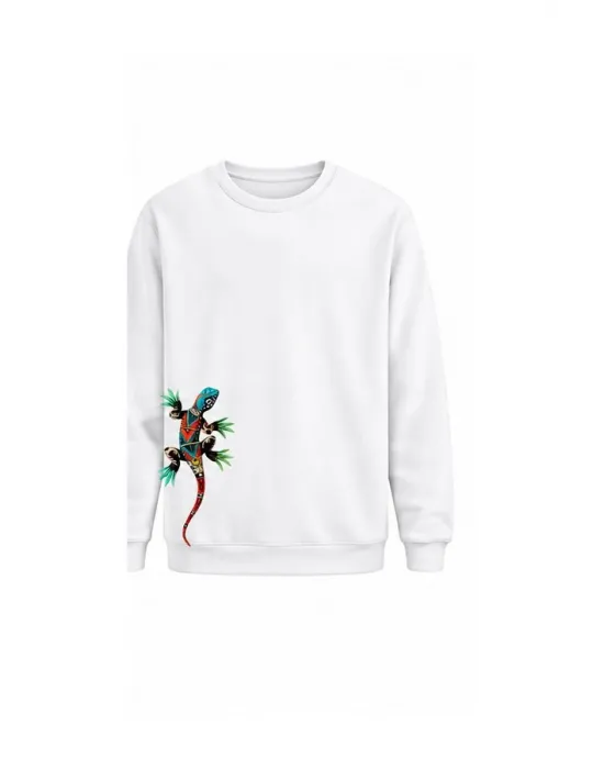 Mezatçı Dayı Kertenkele Baskılı Uzun Kollu Sweatshirt