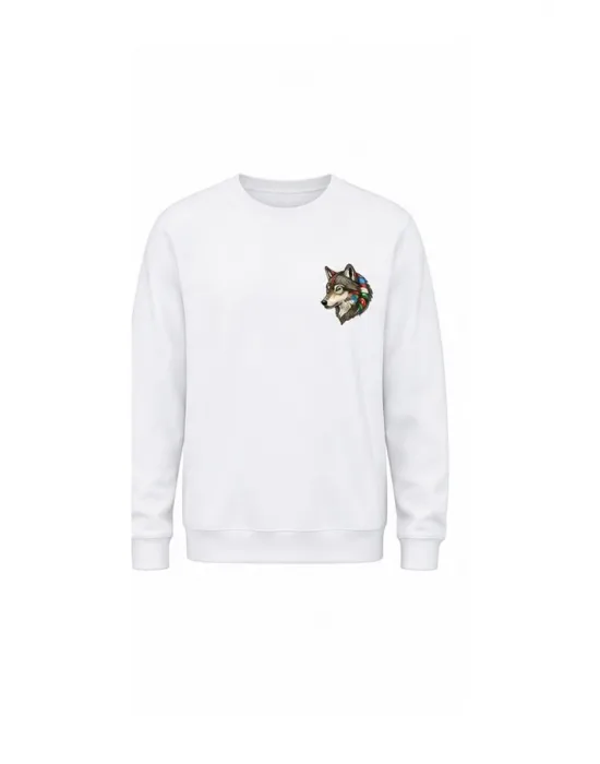 Mezatçı Dayı Kurt V4 Küçük Baskı Baskılı Uzun Kollu Sweatshirt