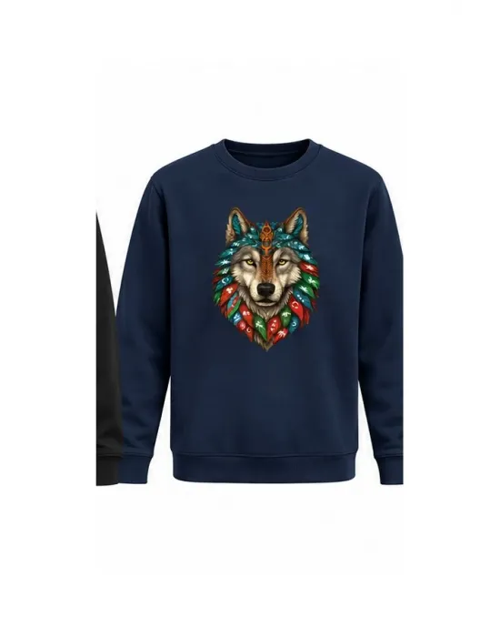 Mezatçı Dayı Kurt V6 Baskılı Uzun Kollu Sweatshirt
