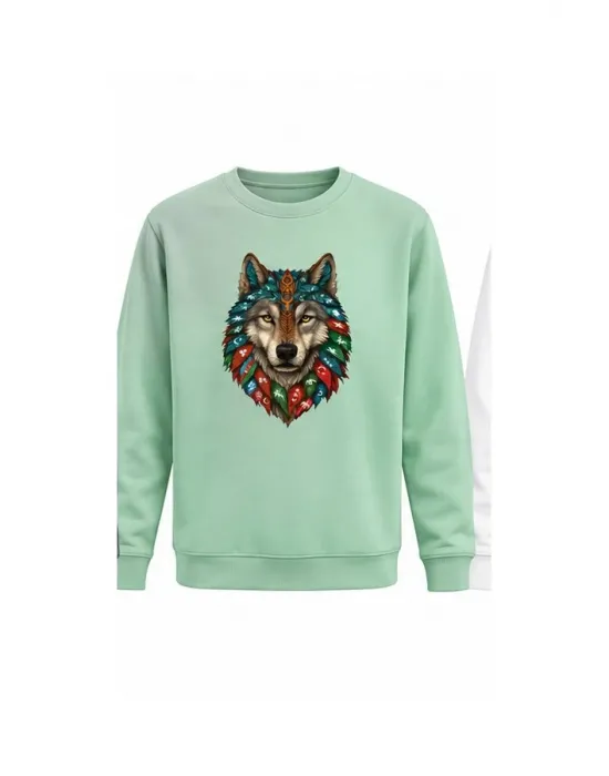 Mezatçı Dayı Kurt V6 Baskılı Uzun Kollu Sweatshirt