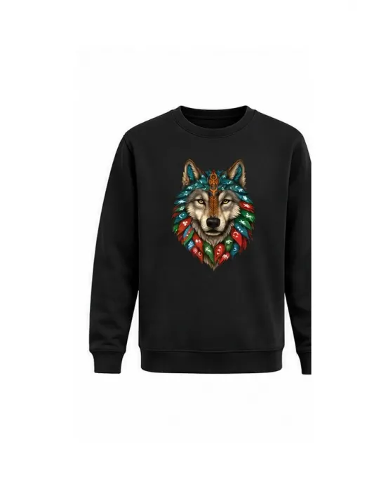 Mezatçı Dayı Kurt V6 Baskılı Uzun Kollu Sweatshirt