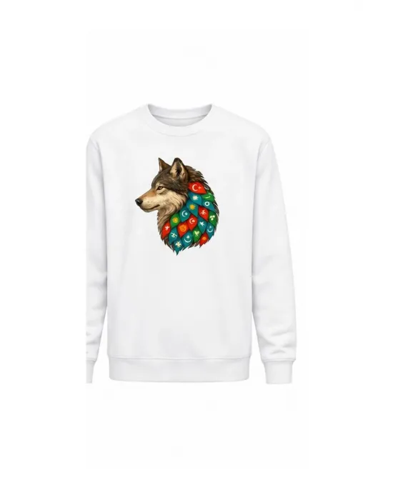 Mezatçı Dayı Kurt V5 Baskılı Uzun Kollu Sweatshirt