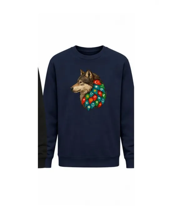 Mezatçı Dayı Kurt V5 Baskılı Uzun Kollu Sweatshirt