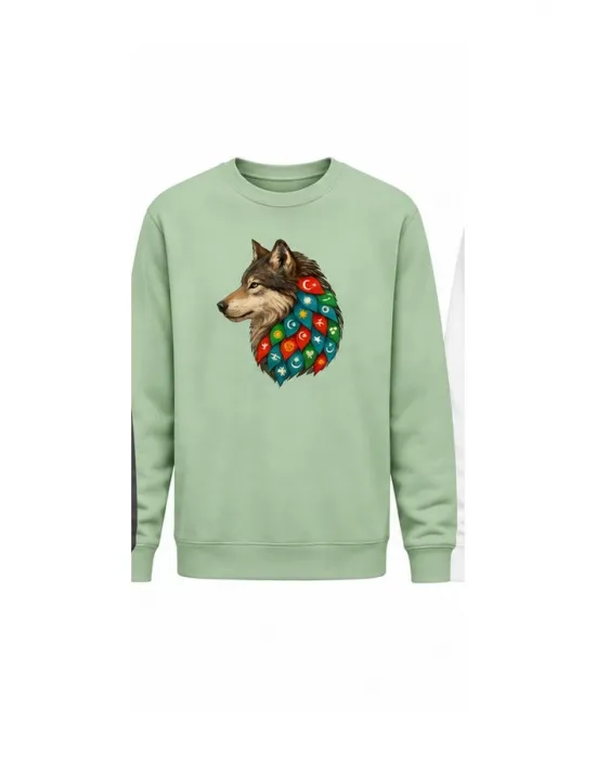 Mezatçı Dayı Kurt V5 Baskılı Uzun Kollu Sweatshirt