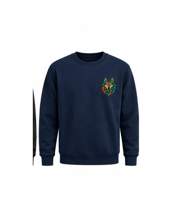 Mezatçı Dayı Kurt V3 Küçük Baskı Baskılı Uzun Kollu Sweatshirt