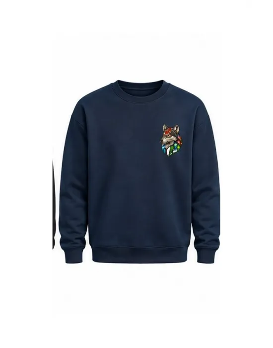 Mezatçı Dayı Kurt V6 Minimal Baskılı Uzun Kollu Sweatshirt