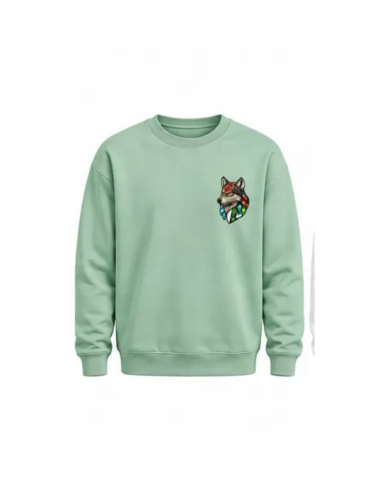 Mezatçı Dayı Kurt V6 Minimal Baskılı Uzun Kollu Sweatshirt