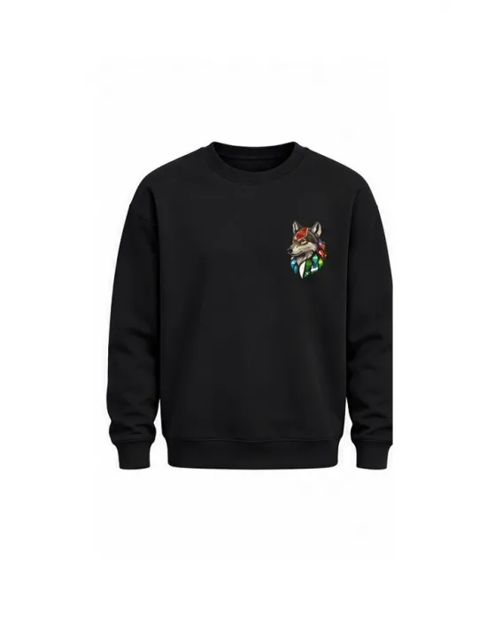 Mezatçı Dayı Kurt V6 Minimal Baskılı Uzun Kollu Sweatshirt