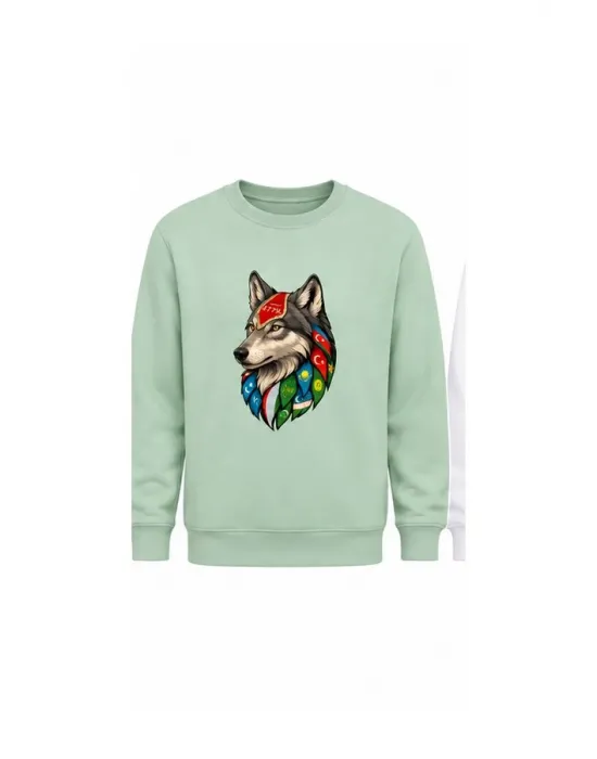 Mezatçı Dayı Kurt V6 Siyah Baskılı Uzun Kollu Sweatshirt