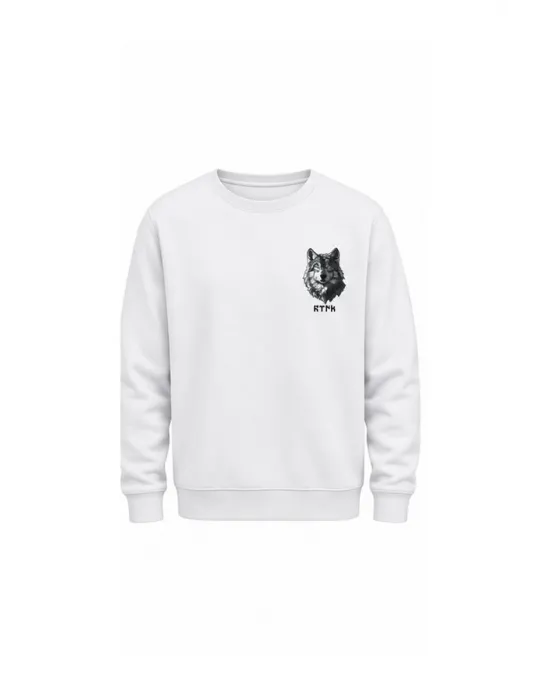 Mezatçı Dayı Kurt V8 Minimal Baskılı Uzun Kollu Sweatshirt