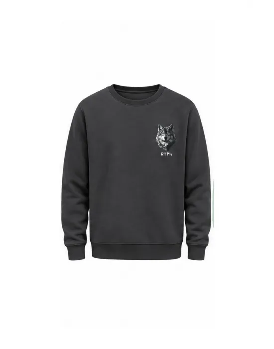 Mezatçı Dayı Kurt V8 Minimal Baskılı Uzun Kollu Sweatshirt