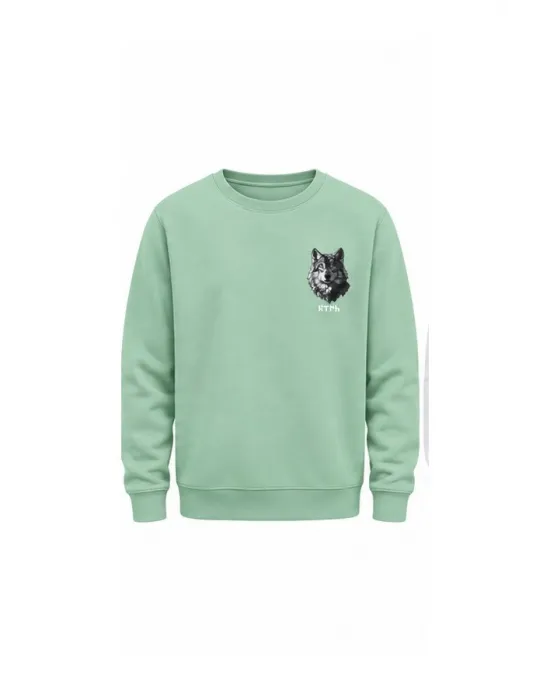Mezatçı Dayı Kurt V8 Minimal Baskılı Uzun Kollu Sweatshirt