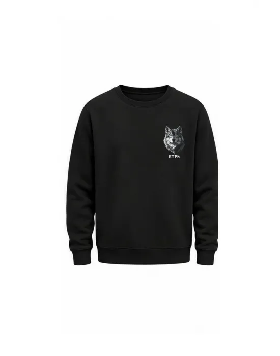 Mezatçı Dayı Kurt V8 Minimal Baskılı Uzun Kollu Sweatshirt