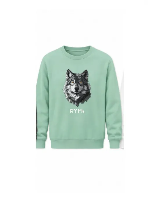 Mezatçı Dayı Kurt V8 Baskılı Uzun Kollu Sweatshirt