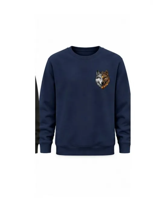 Mezatçı Dayı Kurt V7 Siyah Baskılı Uzun Kollu Sweatshirt