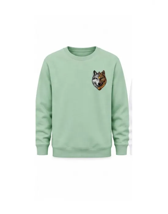 Mezatçı Dayı Kurt V7 Siyah Baskılı Uzun Kollu Sweatshirt