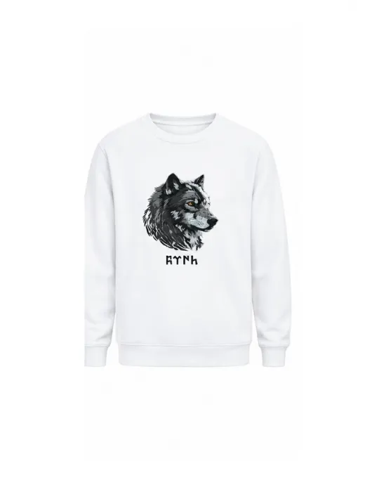 Mezatçı Dayı Kurt V7 Minimal Baskılı Uzun Kollu Sweatshirt