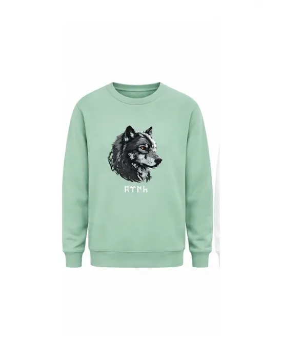Mezatçı Dayı Kurt V7 Minimal Baskılı Uzun Kollu Sweatshirt