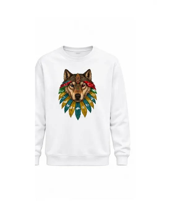 Mezatçı Dayı Kurt V9 Baskılı Uzun Kollu Sweatshirt