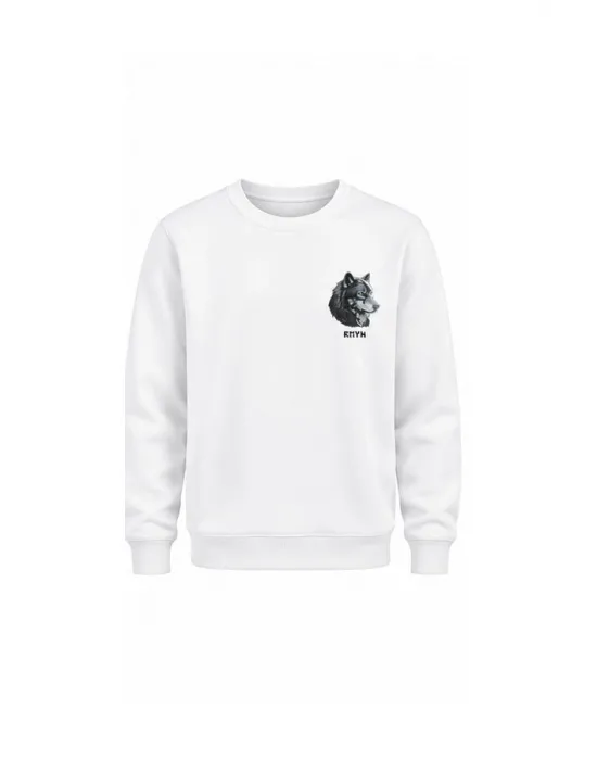 Mezatçı Dayı Kurt V9 Minimalist Baskılı Uzun Kollu Sweatshirt