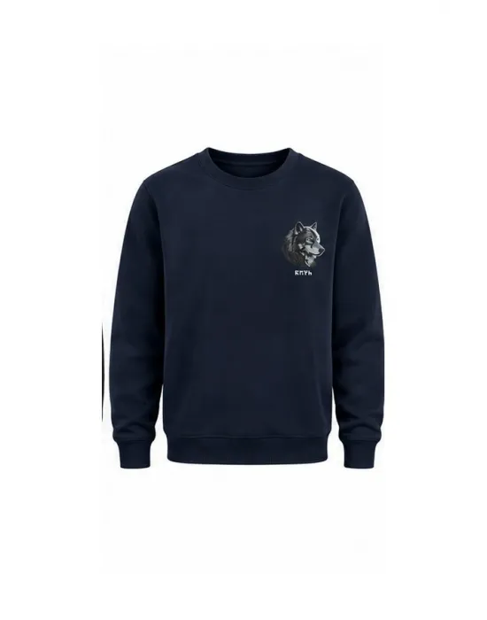 Mezatçı Dayı Kurt V9 Minimalist Baskılı Uzun Kollu Sweatshirt