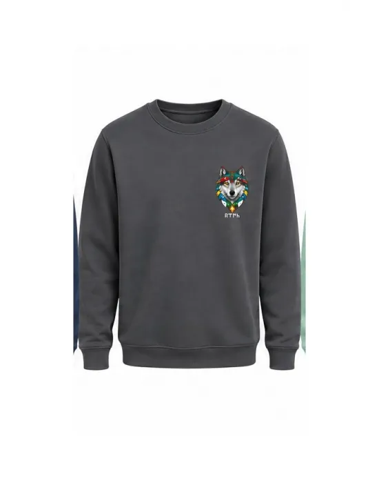 Mezatçı Dayı Kurt V10 Minimal Baskılı Uzun Kollu Sweatshirt