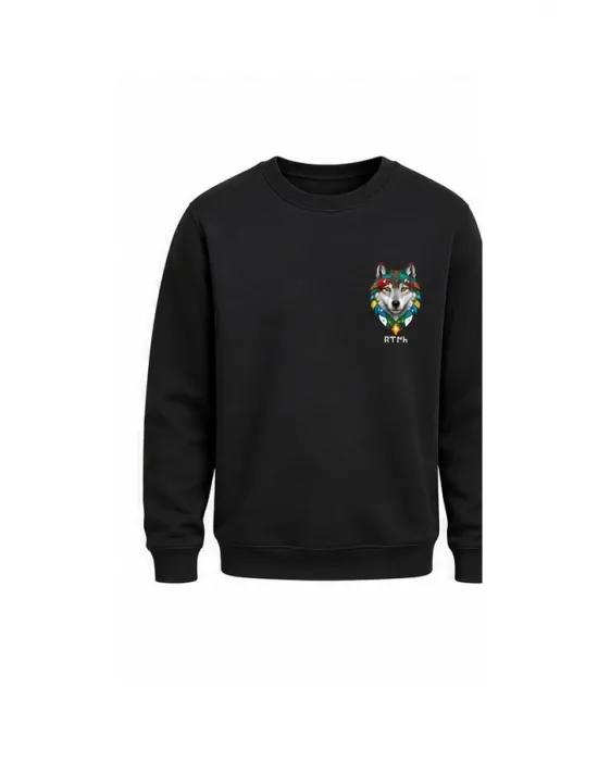 Mezatçı Dayı Kurt V10 Minimal Baskılı Uzun Kollu Sweatshirt