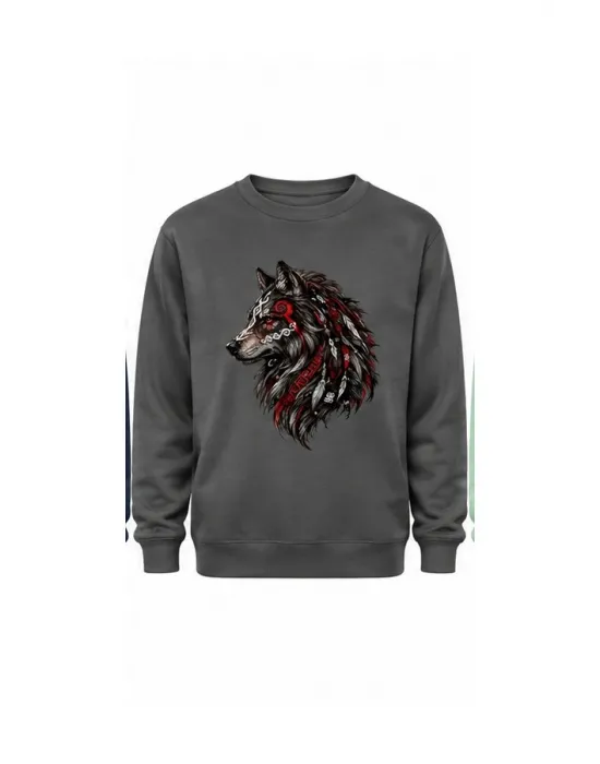 Mezatçı Dayı Kurt V11 Baskılı Uzun Kollu Sweatshirt