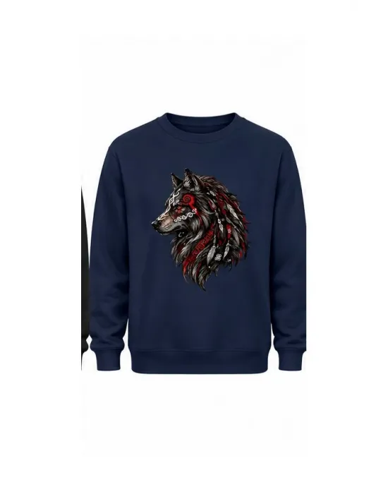 Mezatçı Dayı Kurt V11 Baskılı Uzun Kollu Sweatshirt