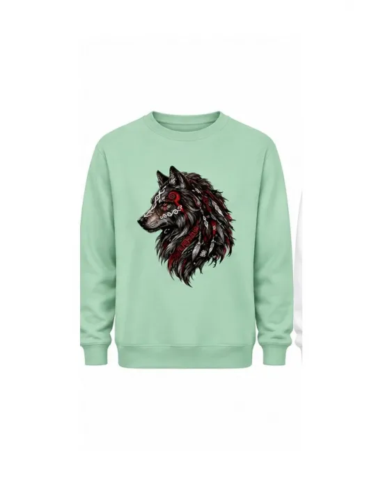 Mezatçı Dayı Kurt V11 Baskılı Uzun Kollu Sweatshirt
